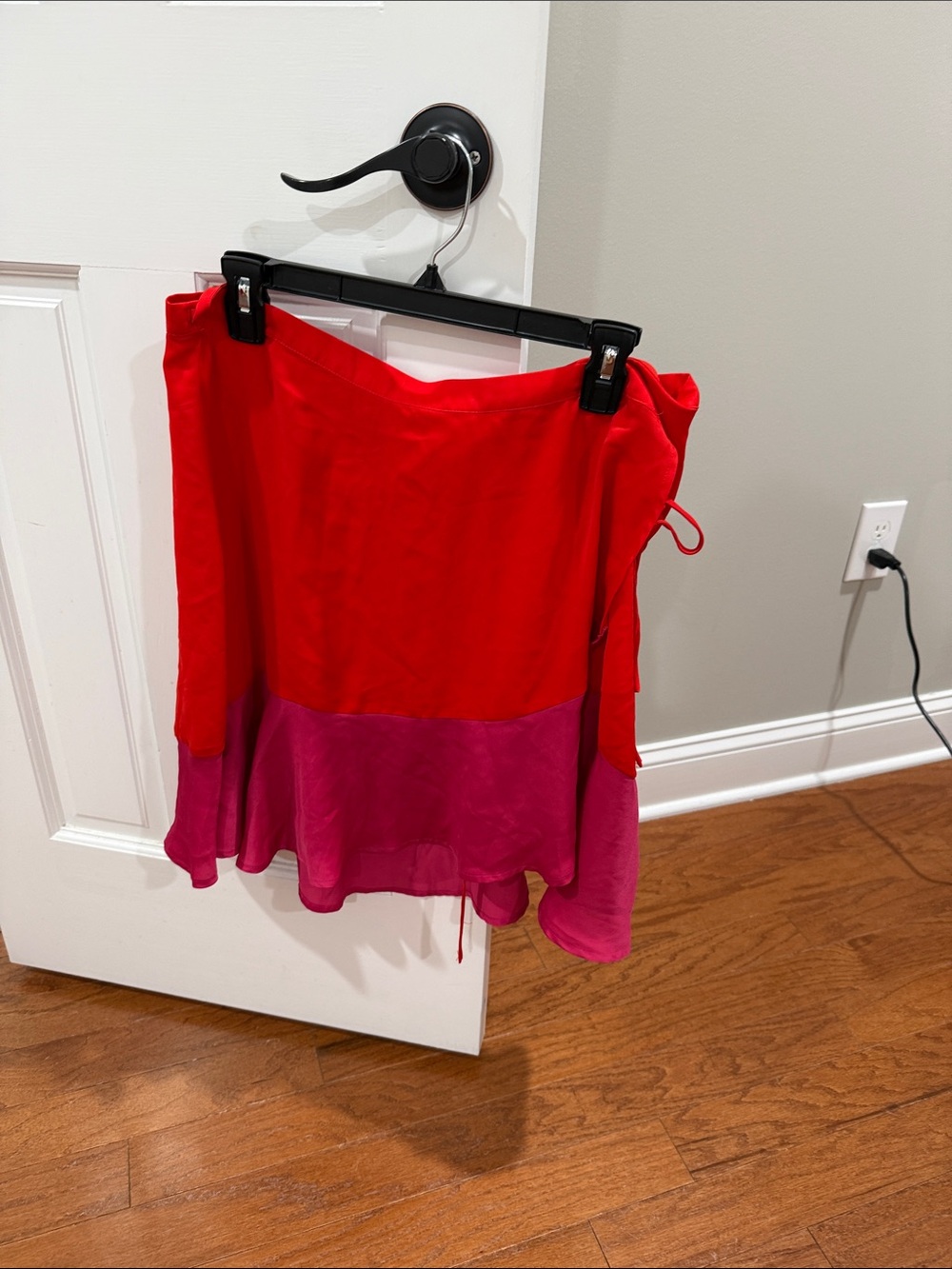 summersalt Two-Tone Red and Fuchsia Asymmetrical Skirt